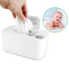 1Pc Baby Wipe Warmer With 3 Temperature Settings Type C Powered Baby Wet Wipes Dispenser With Night Light Large Capacity Diaper Wipe Warmer For B (Option: White)
