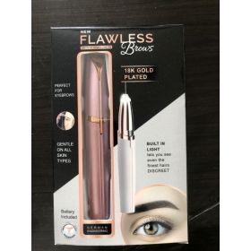 Mini Electric Eyebrow Trimmer Lipstick Brows Pen Hair Remover Painless Razor Epilator with LED Light (Option: Rose gold-USB)